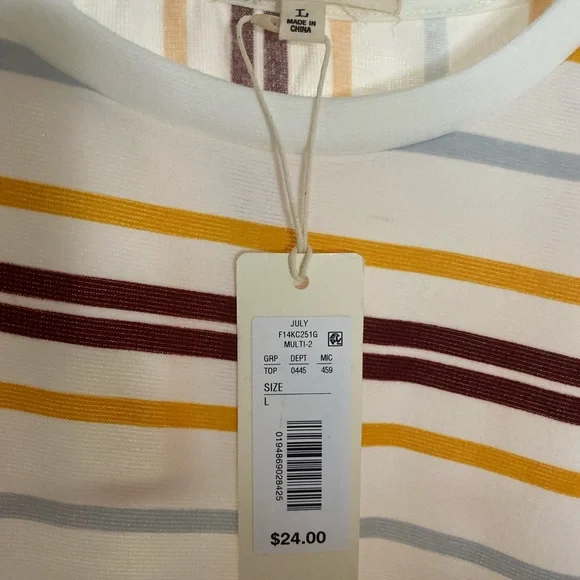 Copper Key Girls size L (12) Ruby Striped Long Tee - Picture 6 of 6